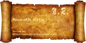 Neurath Rita névjegykártya